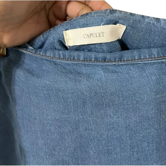 REVOLVE x Capulet Wrap Chambray Midi Skirt - Picture 2 of 5